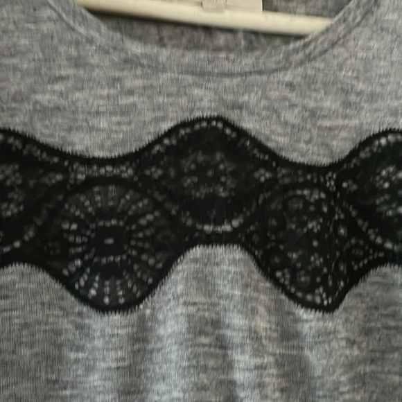 Knit long sleeves lace top - Picture 2 of 3